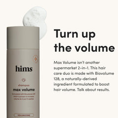 Hims & Hers Après‑Shampoing Volume maximal, flacon citronné pour démêlage facilité.