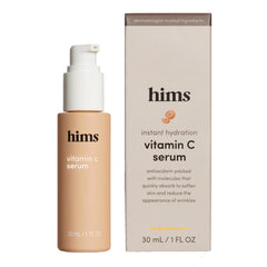 Serum de Vitamina C de Hims & Hers en botella 1oz para iluminar la piel.