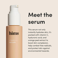 Gota dispensadora de Vitamin C Serum de Hims & Hers para aplicación precisa cada mañana.