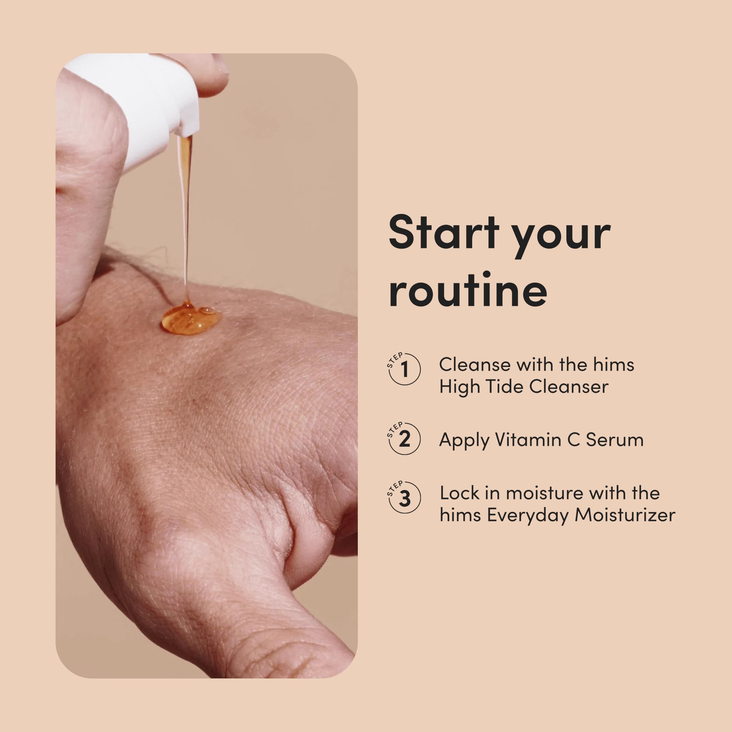 Tono más uniforme tras usar Hims & Hers Vitamin C Serum regularmente.