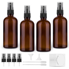 Frascos hmaimas ámbar 4 onzas en set de 4, ideales para aceites