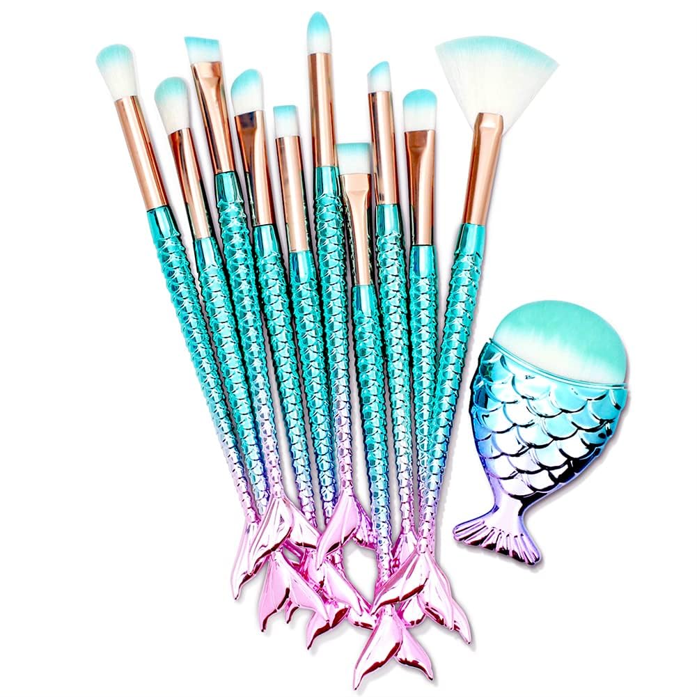 HOFASON 11 piezas de brochas para maquillaje, versátil para base y polvos.
