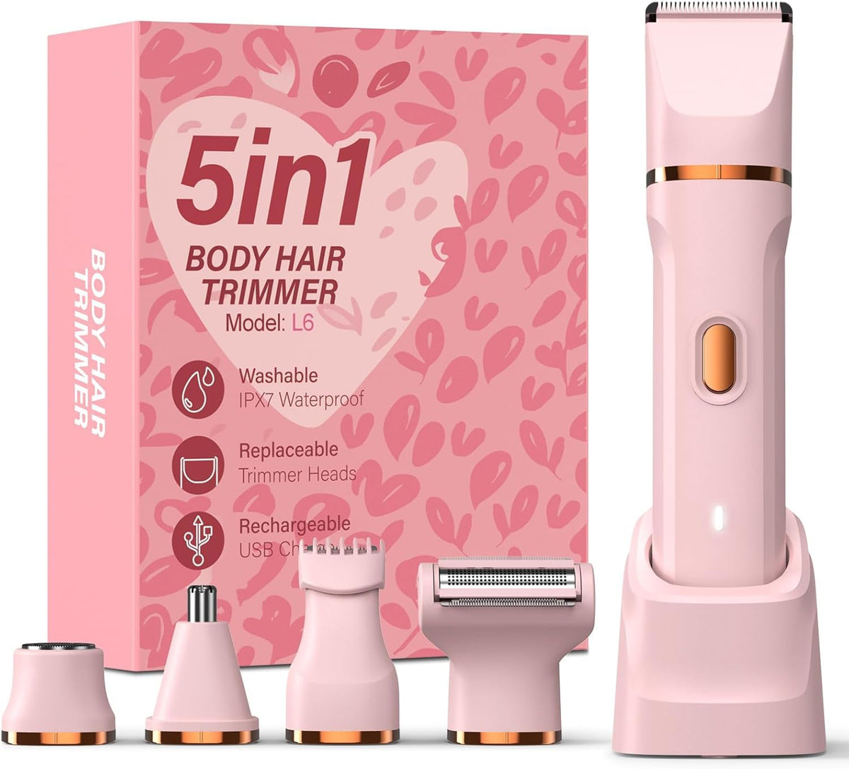 HOHOLE con cabezas intercambiables 5 en 1 para rostro y cuerpo, versatilidad diaria.