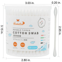 HOMEFOX bastoncillos de algodón con puntas redondas para retoques suaves.