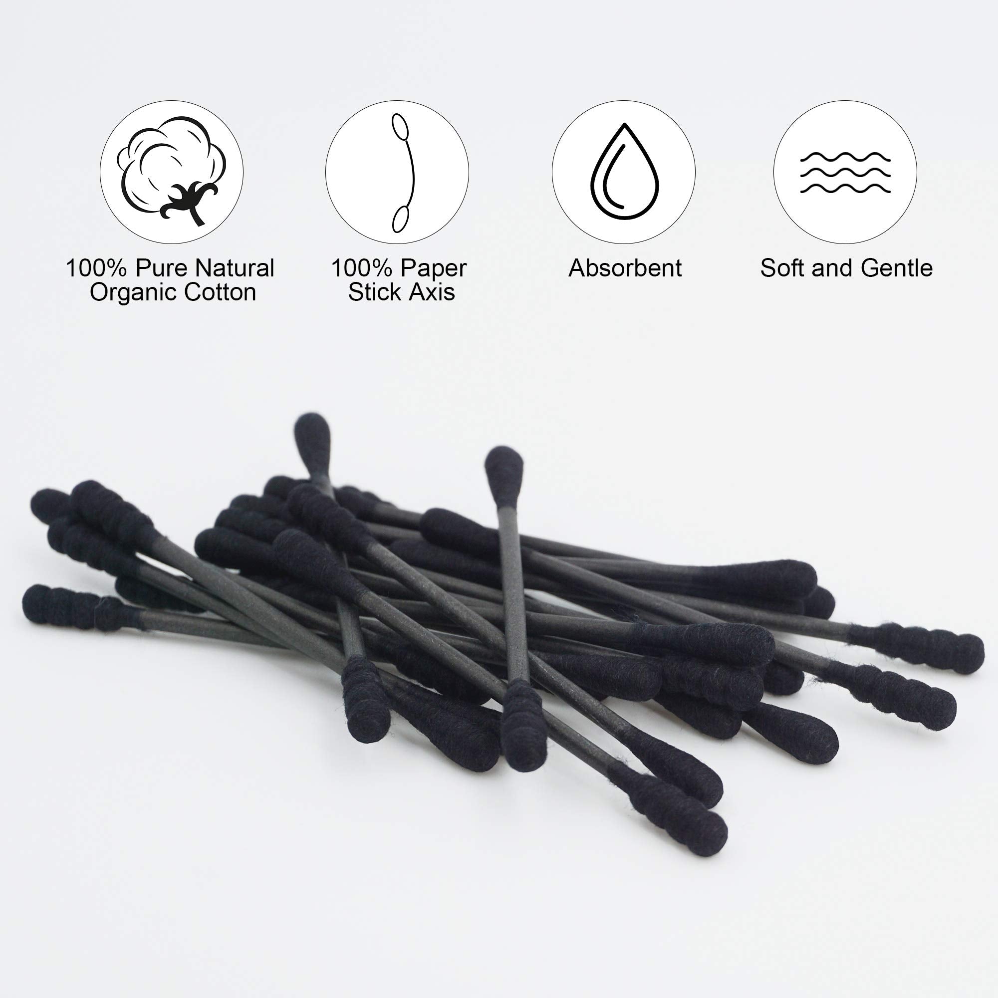 HOMEFOX bastoncillos algodón sin pelusa, ideal para retoques cosméticos diarios.
