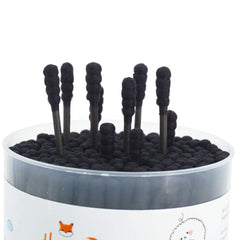HOMEFOX: hisopos de algodón negro doble cabeza espiral para retoques.