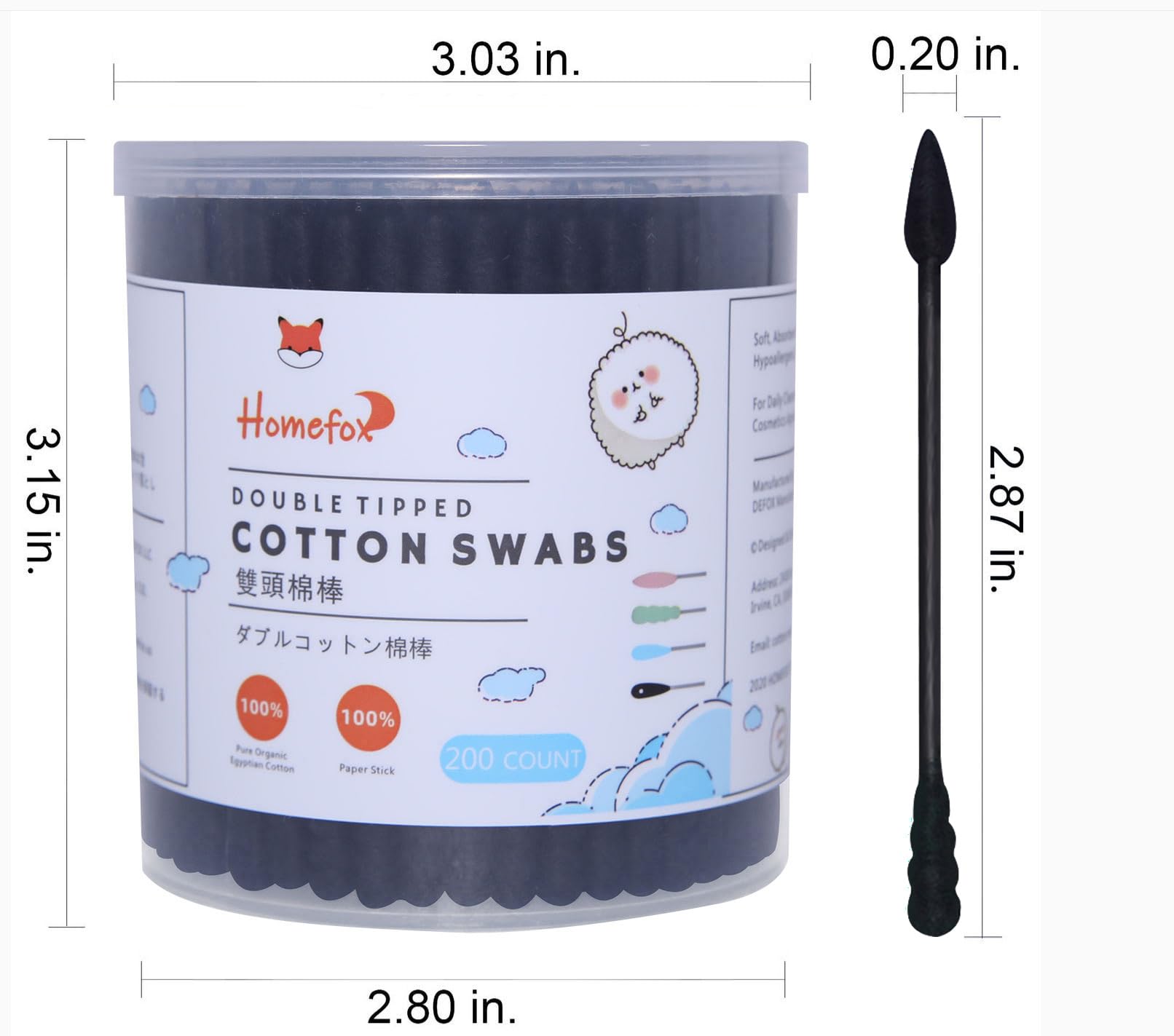 HOMEFOX hisopos algodón con punta precisa para zonas pequeñas
