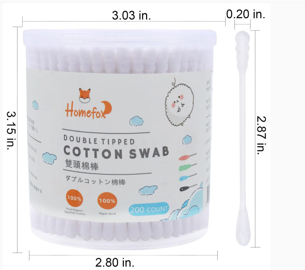 HOMEFOX hisopos algodón punta redonda, suave para retoques cosméticos