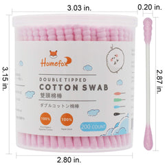 HOMEFOX puntas algodón redondas rosadas: precisión suave para retoques cosméticos.