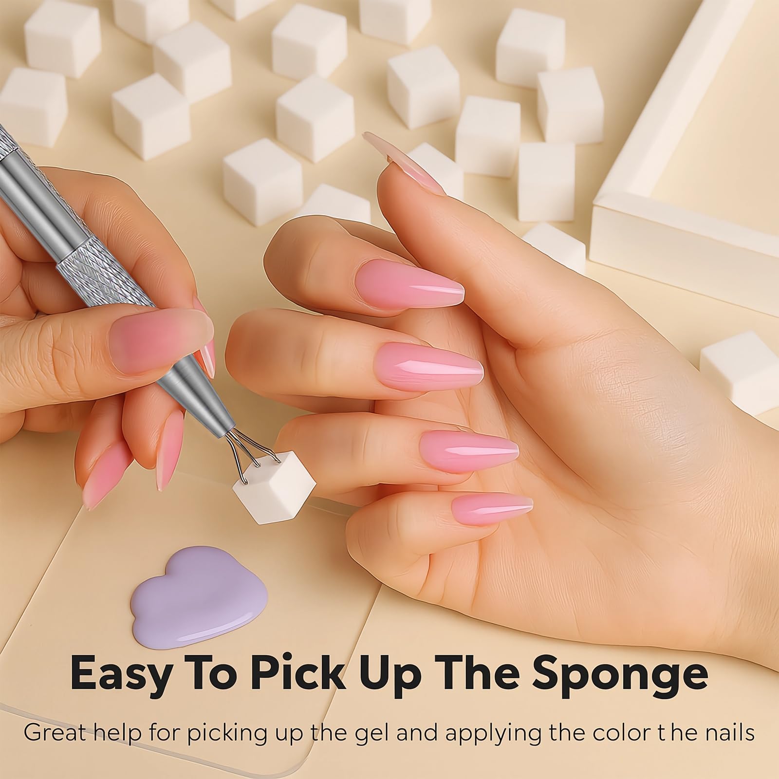 HomTop esponjas de alta densidad: aplicación suave y duradera para arte de uñas.