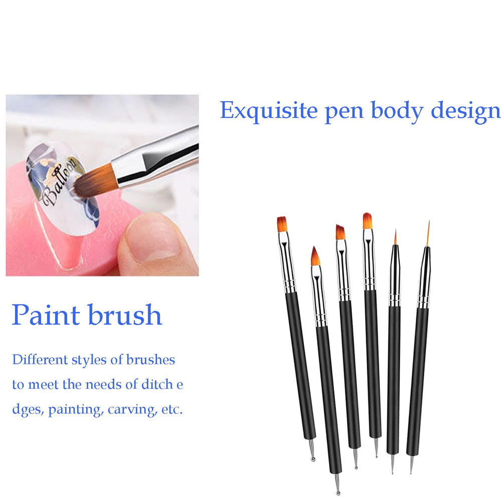 Kit HomTop para dibujar flores y patrones detallados en uñas.