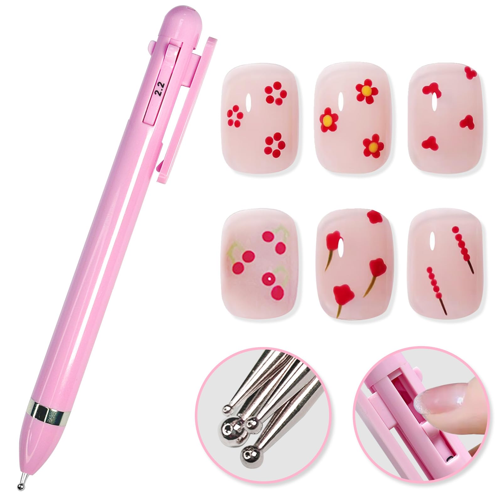 Honey Joy HJ bolígrafo de puntos para uñas, punta de diseño para manicura precisa