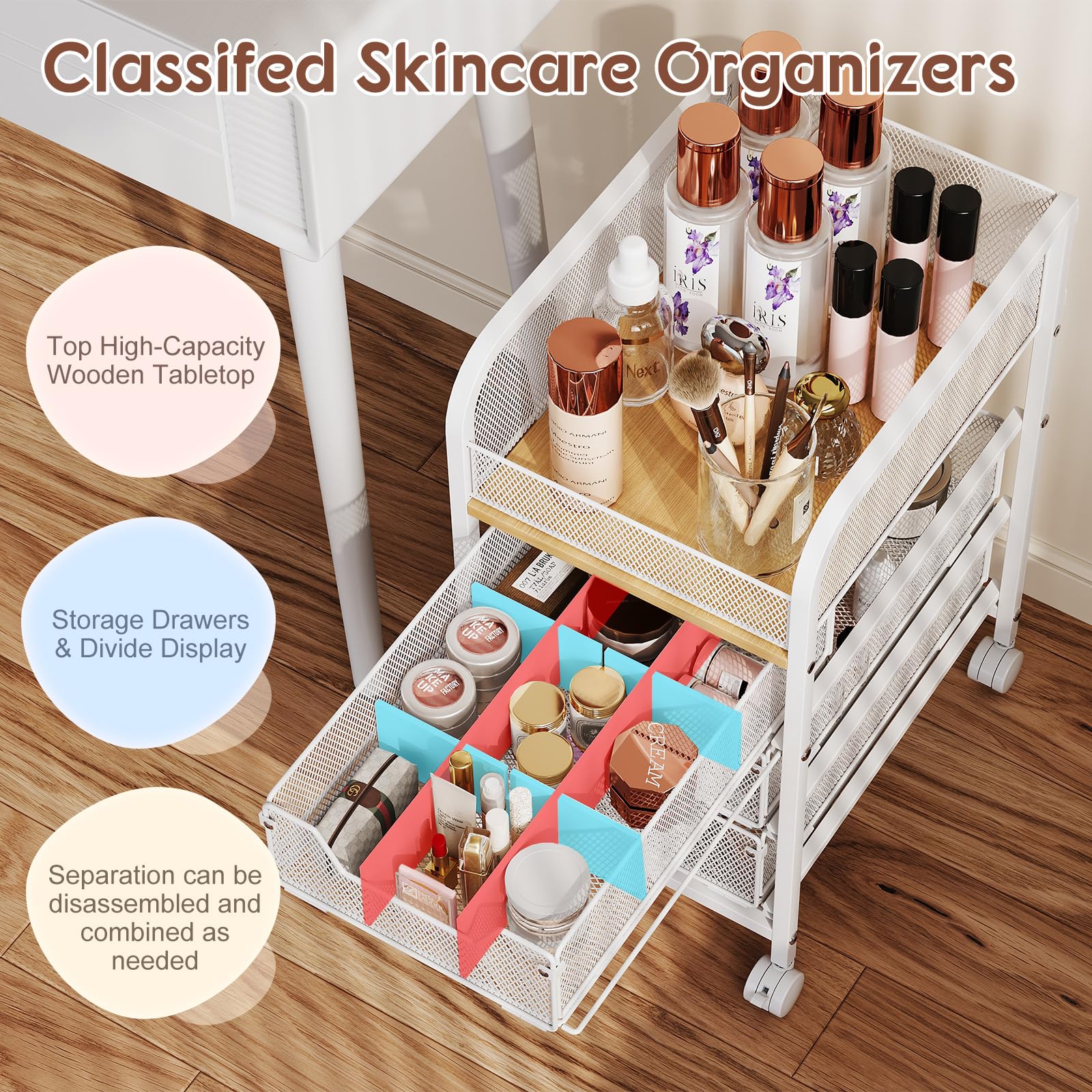 Hongtamoya expositor de cosméticos para tocador, mantiene cremas y maquillaje al alcance