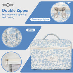 Honitty bolsa maquillaje pequeña y ligera, tamaño compacto para llevar en bolso.