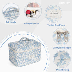 Honitty bolsa maquillaje viaje plegada, tamaño compacto para maletas sin ocupar mucho espacio.