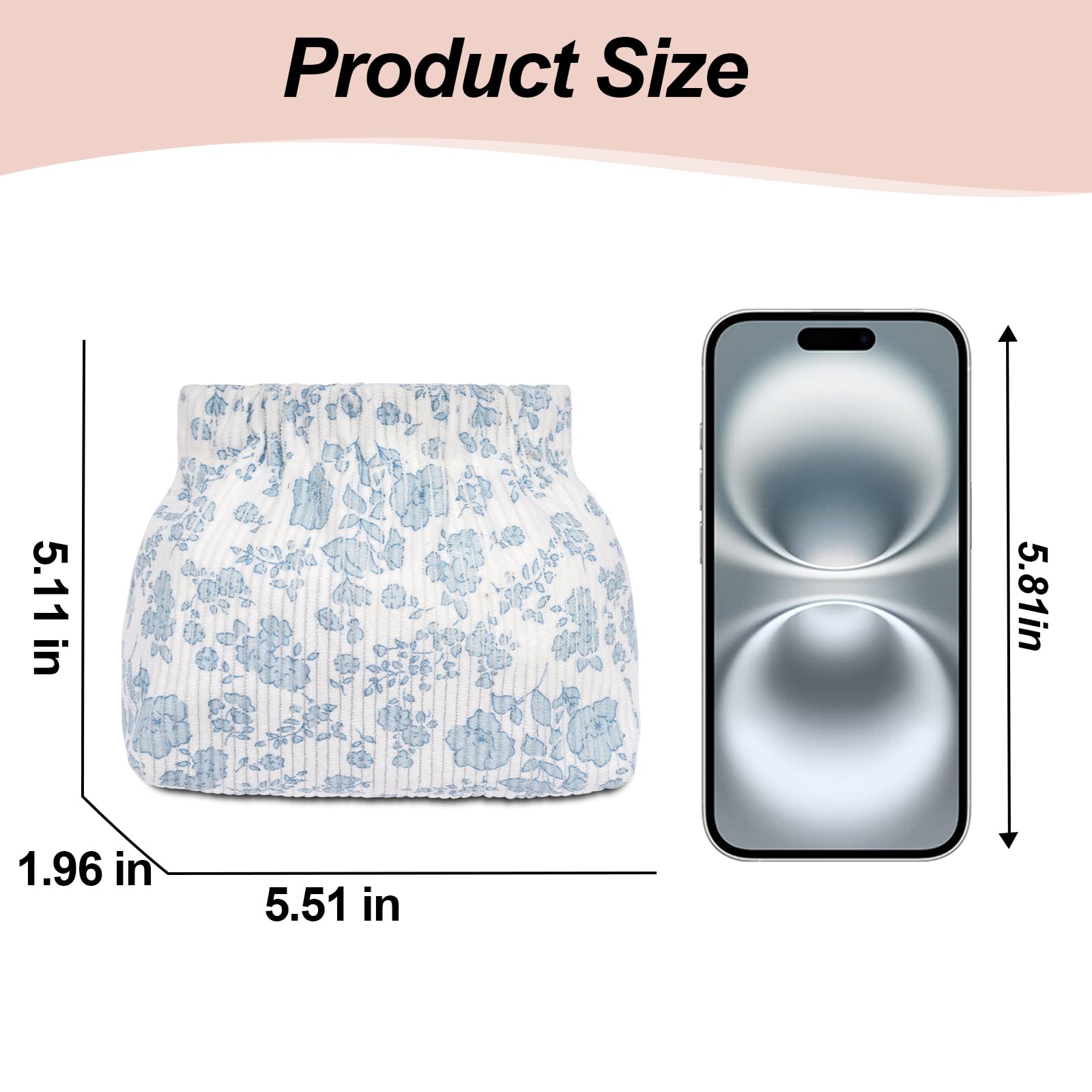 Honitty bolso cosmético con banda elástica lateral para abrir con una mano.