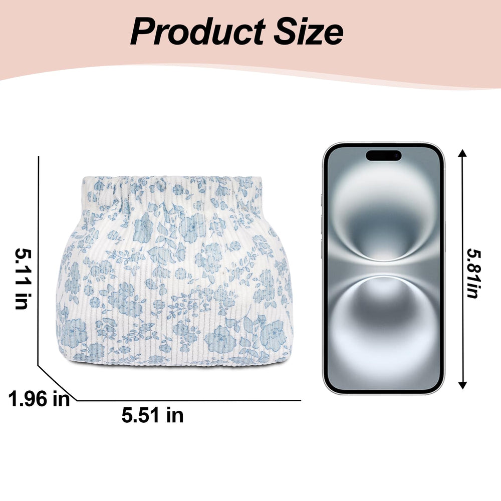 Honitty bolso cosmético con banda elástica lateral para abrir con una mano.