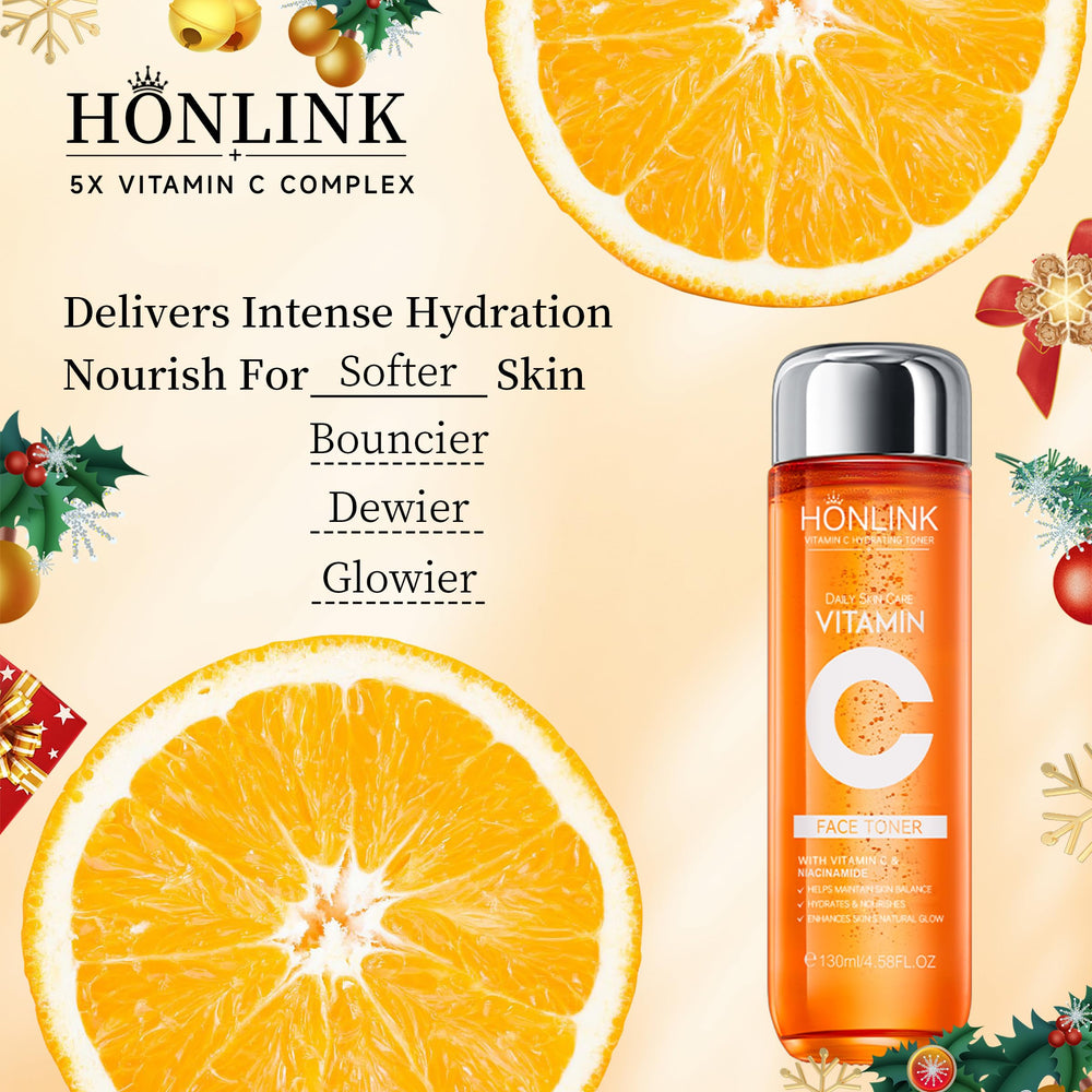 HONLINK 5X Vitamina C Toner Niacinamida para tez equilibrada.