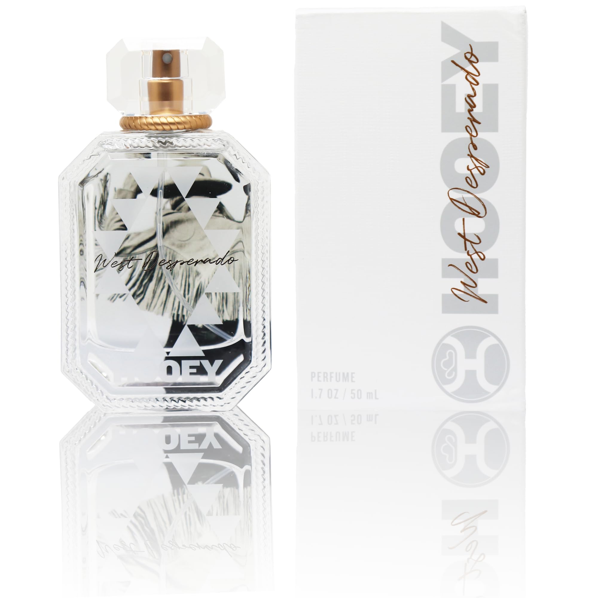 HOOEY West Desperado bottle front shows western luxury for daily wear