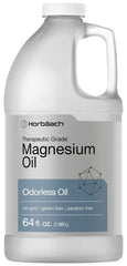 Aceite de Magnesio Horbäach, botella de 64 oz, uso tópico posible.