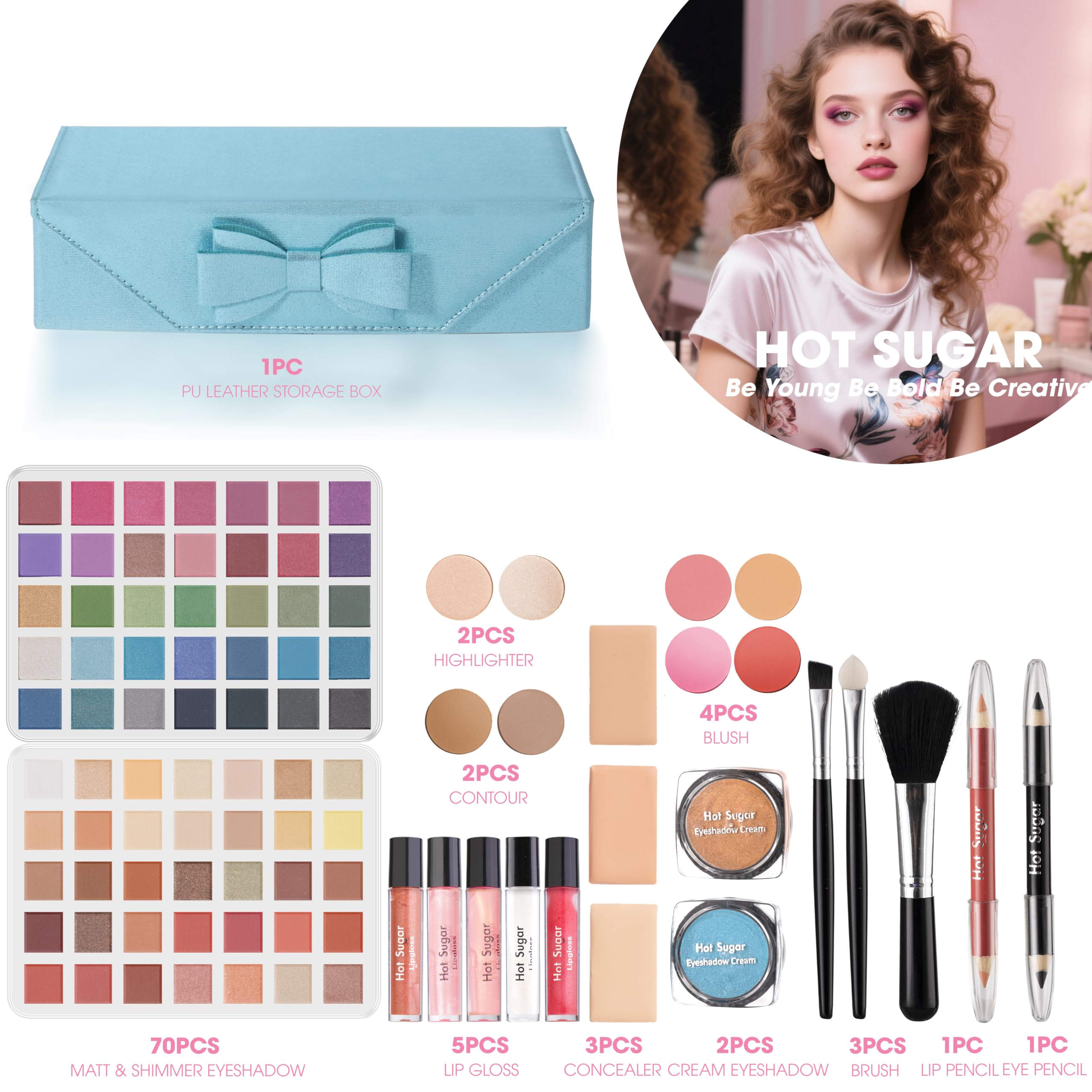 Hot Sugar brillos labiales, 5 tonos, acabado suave para cualquier ocasión.