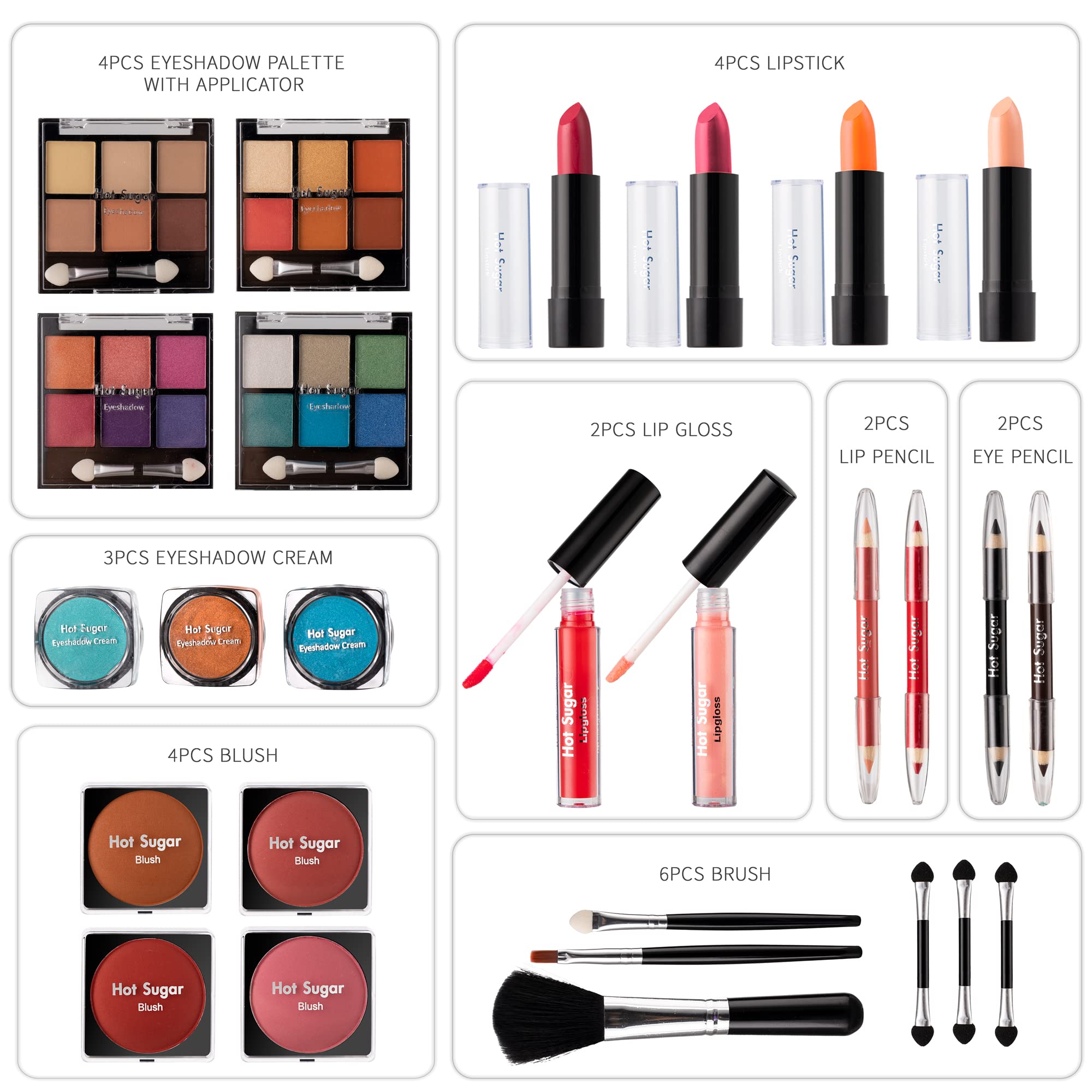 Hot Sugar pinceaux-kit-maquillage fournit des outils précis pour un maquillage maîtrisé.