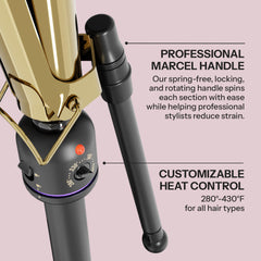 Hot Tools Pro Artist 24K Gold Marcel Iron con cordón de 8 pies para libertad