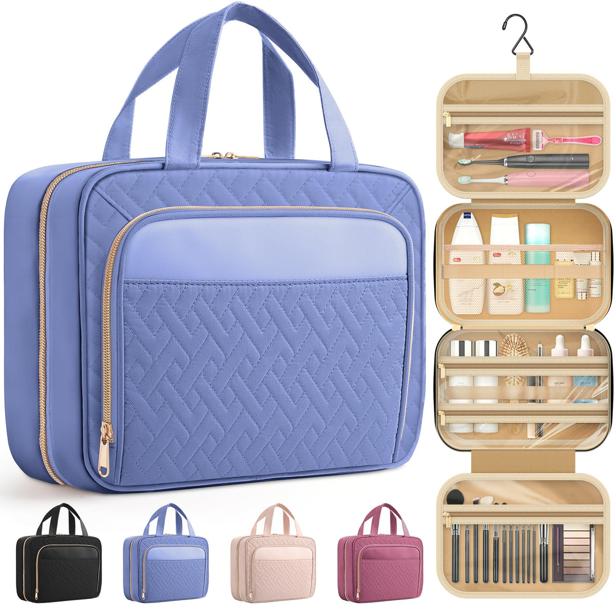La bolsa HOTOR con multicompartimentos mantiene tus productos organizados durante el viaje.