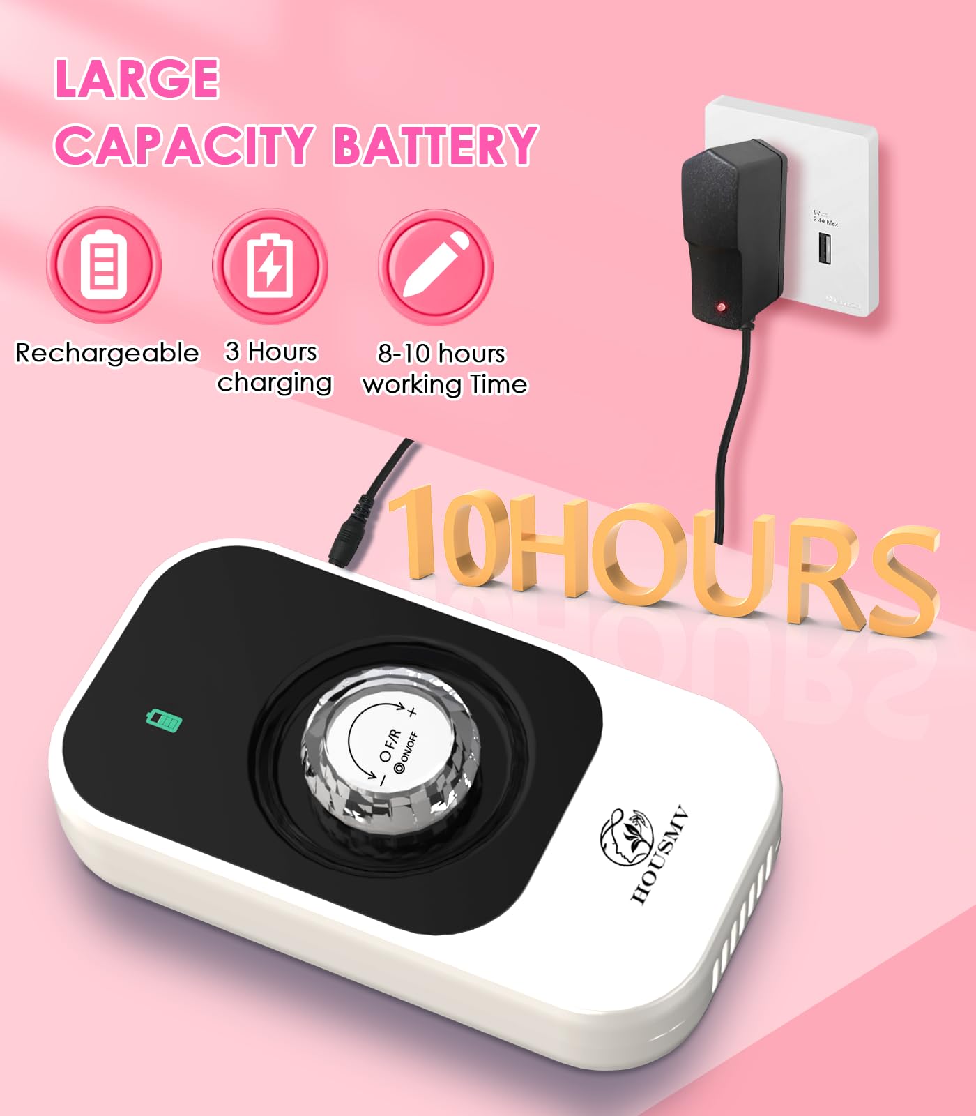 HOUSMV pulidor de uñas con pantalla LCD para ajustar velocidad