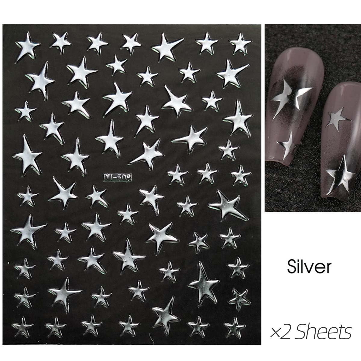 HPYFOI estrellas doradas para uñas: brillo sutil para looks elegantes.