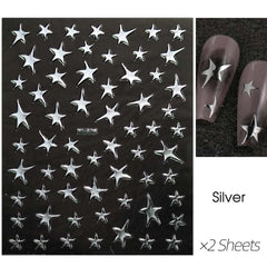 HPYFOI estrellas doradas para uñas: brillo sutil para looks elegantes.