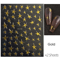 HPYFOI estrellas irregulares oro plateado: brillo llamativo para uñas.