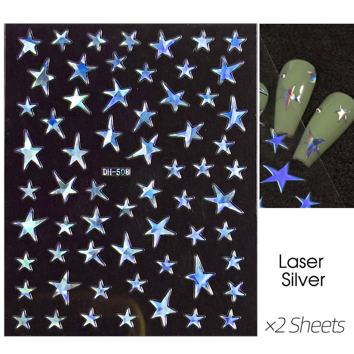 HPYFOI estrellas pegatinas pequeñas para uñas: aplicación rápida y duradera.