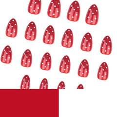 HPYFOI Uñas rojas en lado de la mano, visual claro y pulido.
