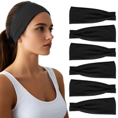 Banda elástica HSEM para cabello ancho, ideal durante entrenamientos y sudor.
