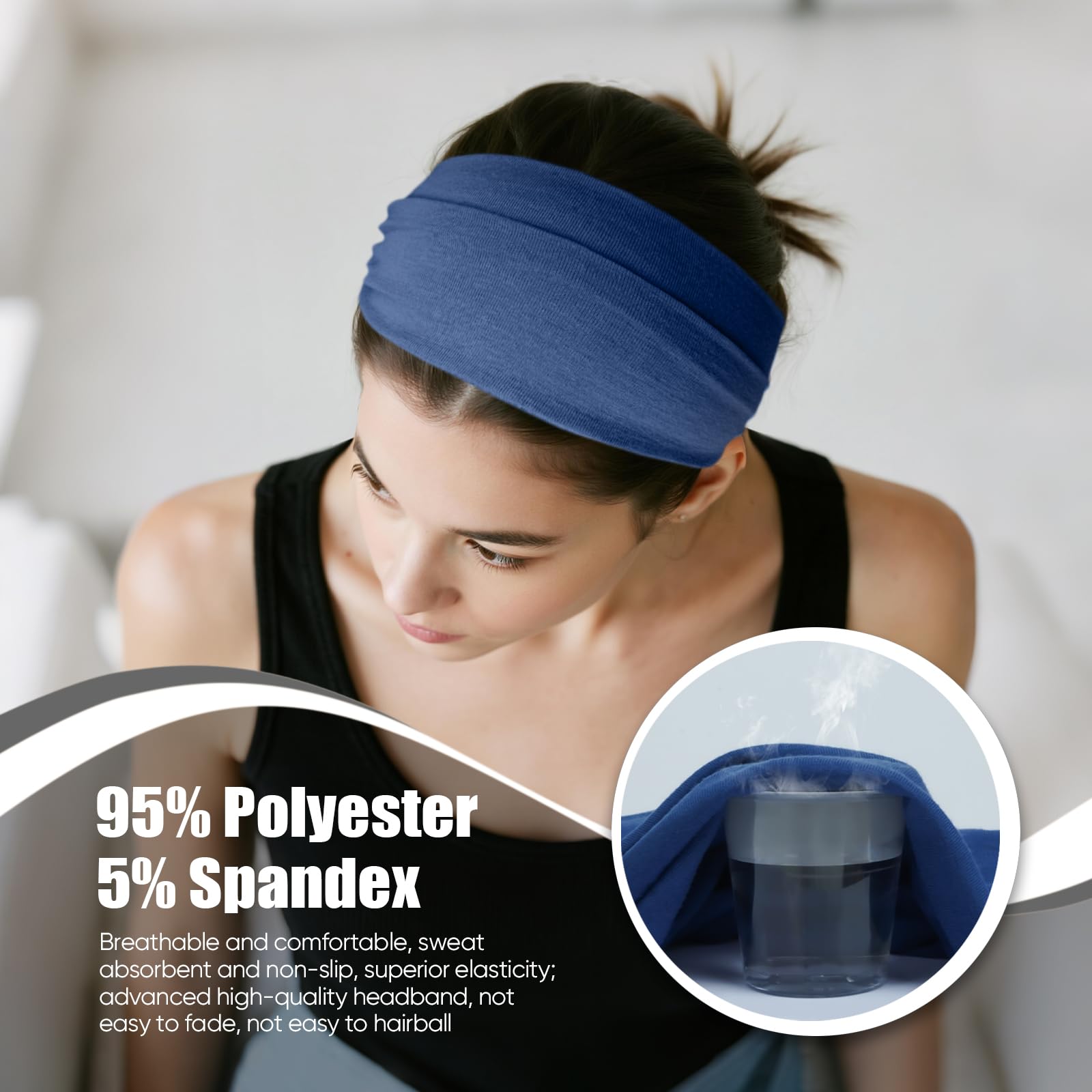 Turbante HSEM de tela algodón, estilo twist para spa