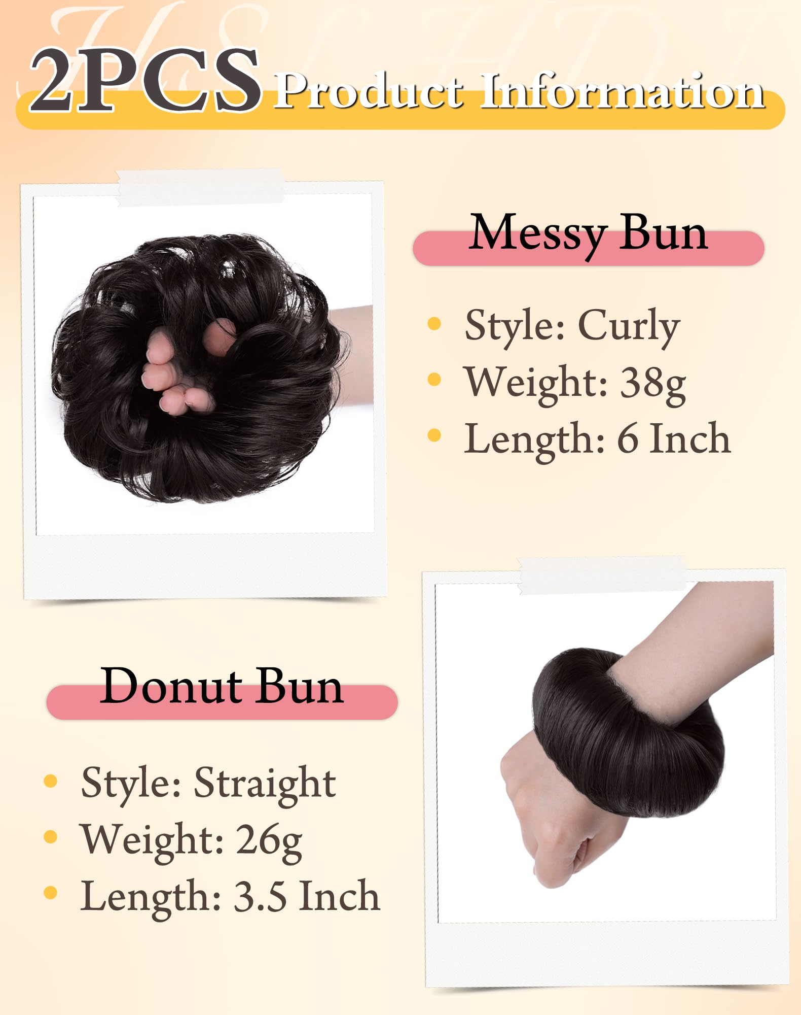 HSLHDI moño donut esponjoso con acabado pulido y elegante.