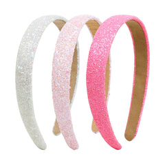 Huachi diadema con brillos blanca, ideal para atuendos elegantes y uso diario.