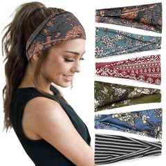 Huachi headbands boho ancho para yoga mantiene el cabello fuera del rostro