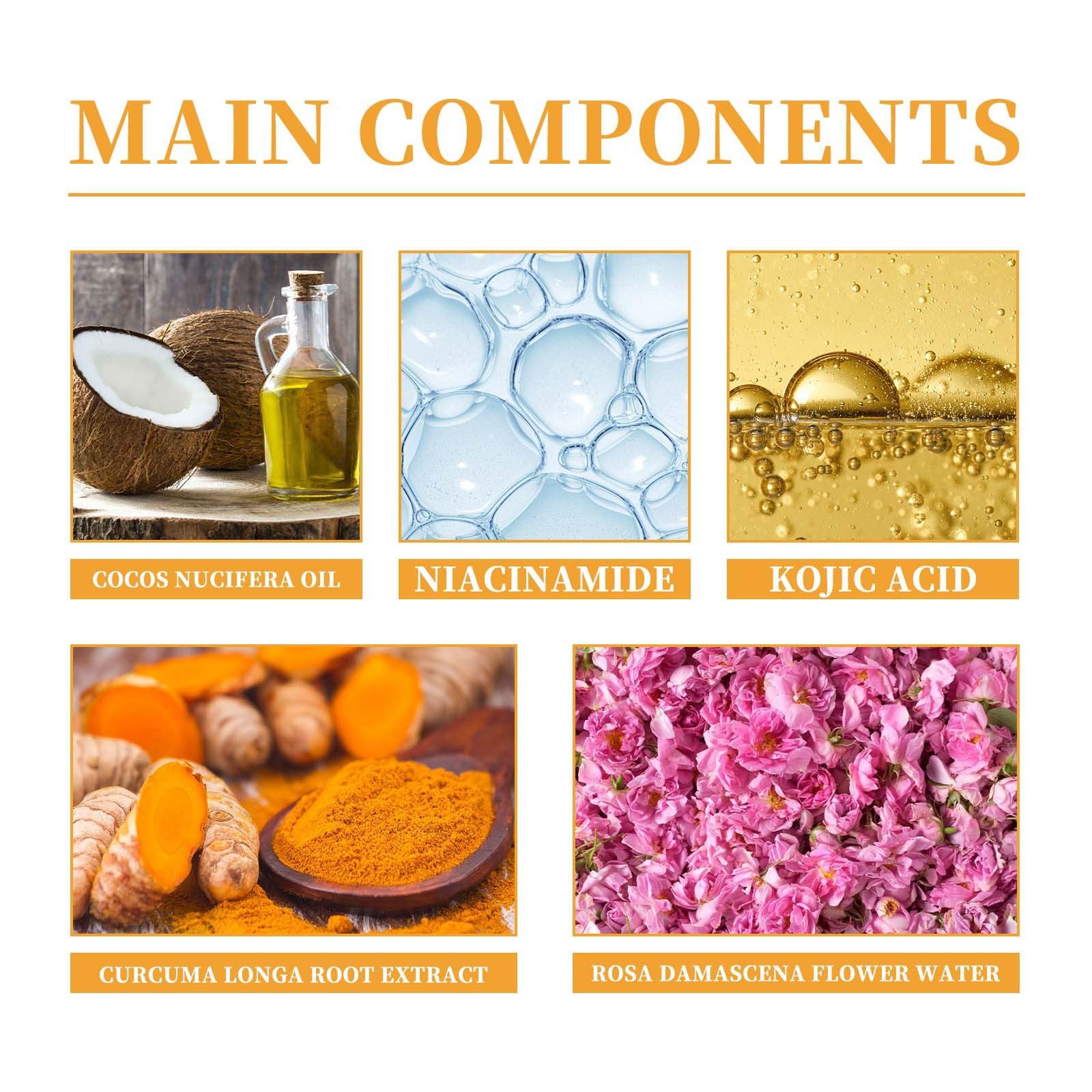 HuaQing ingredientes naturales de cúrcuma para cuidado suave.