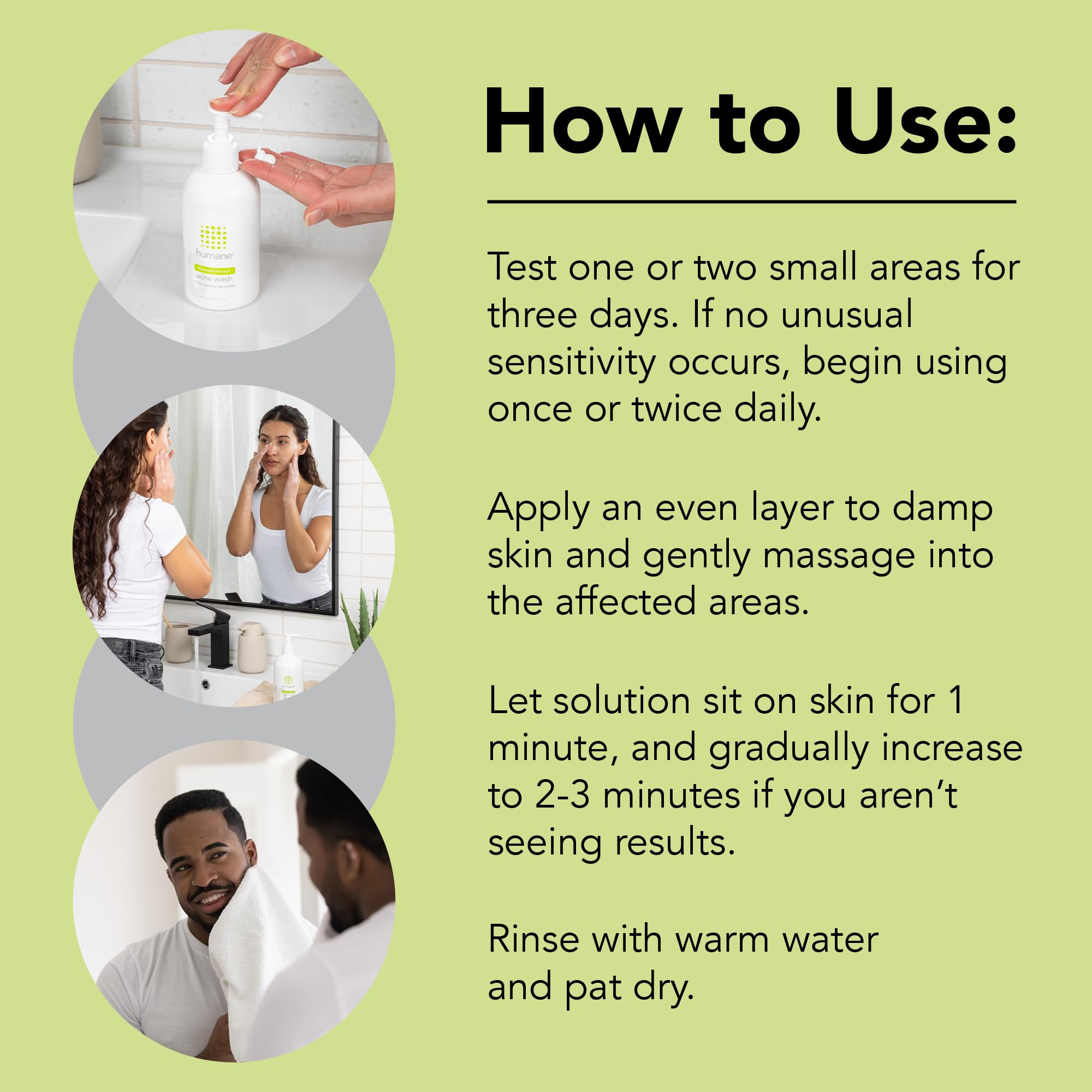 Humane aplicación suave en manos para masaje de rostro y cuerpo.