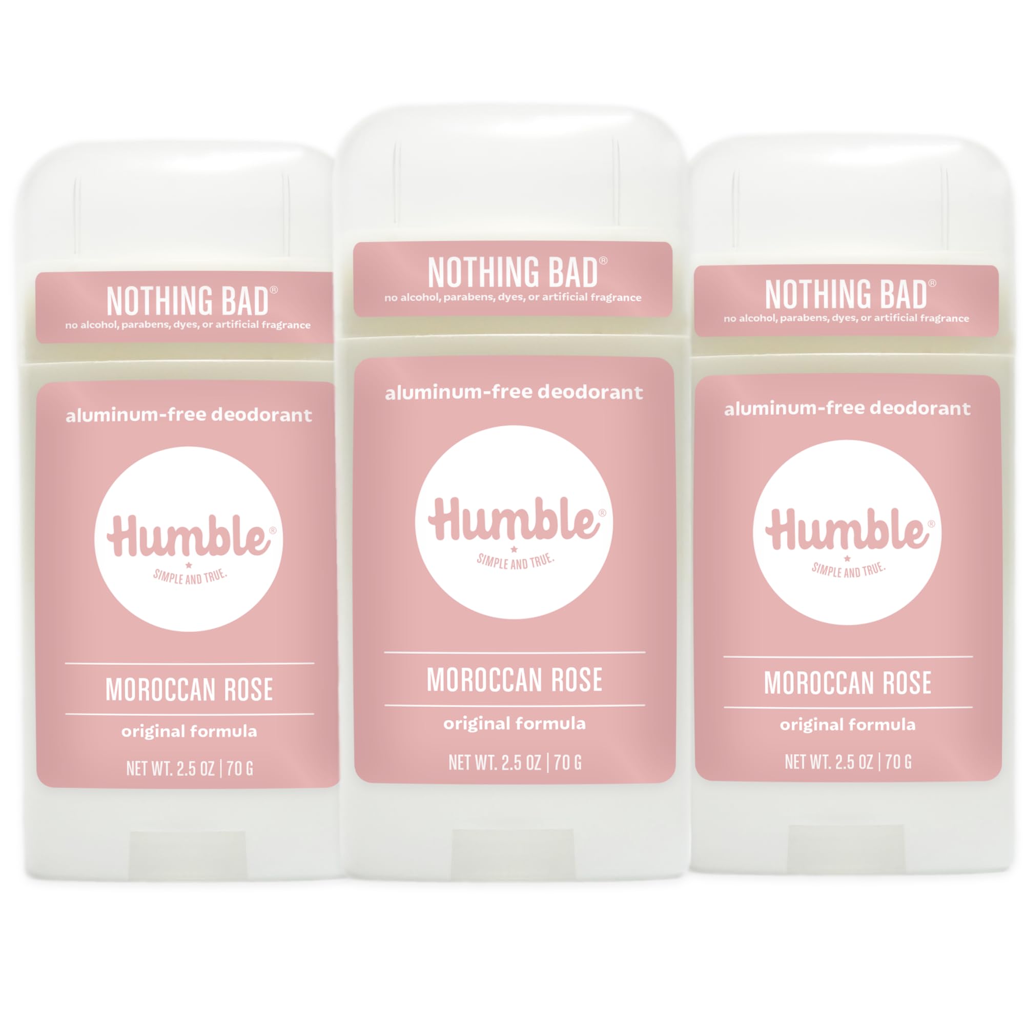 Desodorante Humble Brands Fórmula Original en botella, protección duradera sin aluminio.