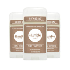 Desodorante Humble Brands Original sin aluminio, control de olor diario con fórmula simple.