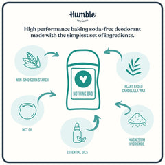 Humble Brands desodorante patchouli copal: fragancia cálida y equilibrada.