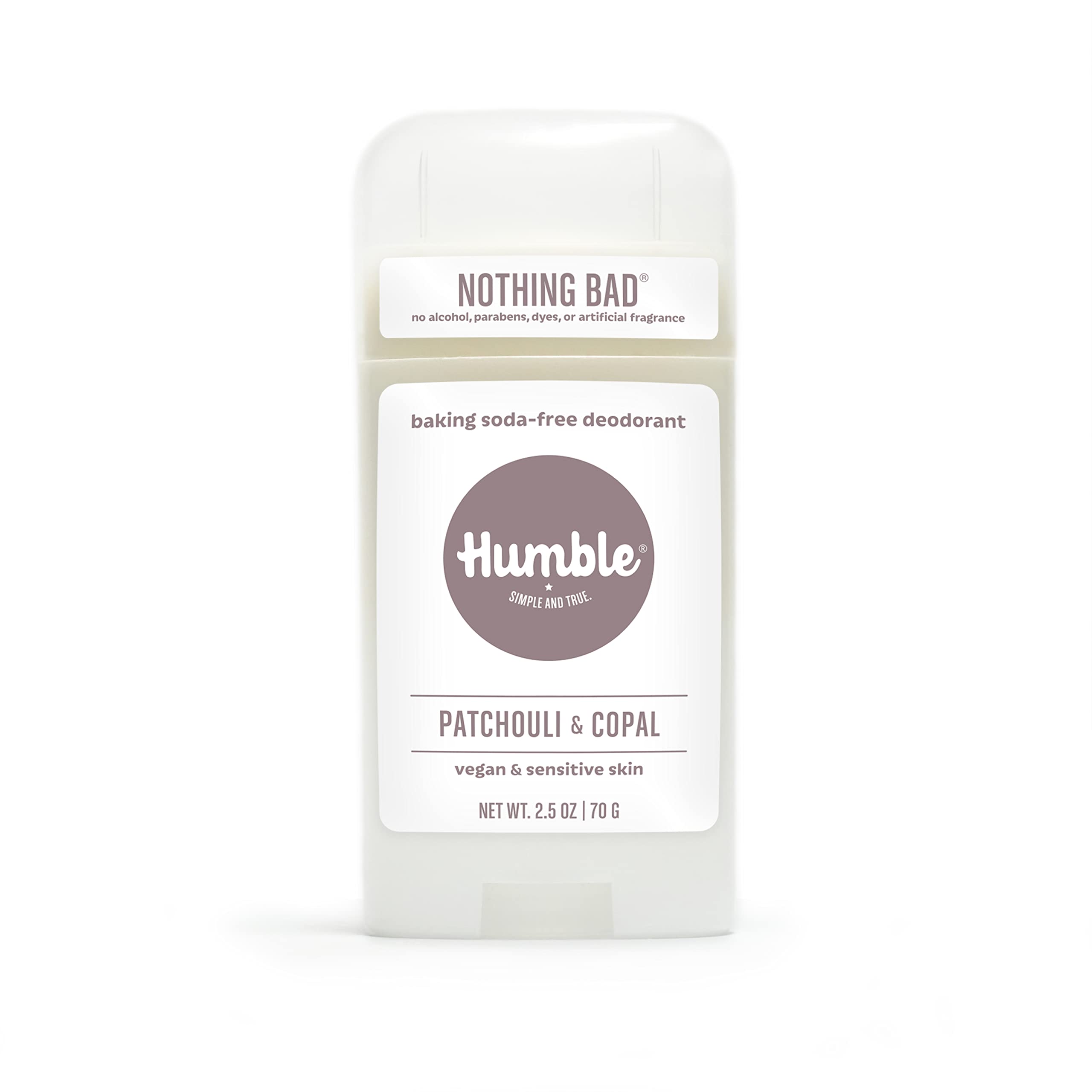Humble Brands desodorante sin aluminio: empaque limpio y práctico.