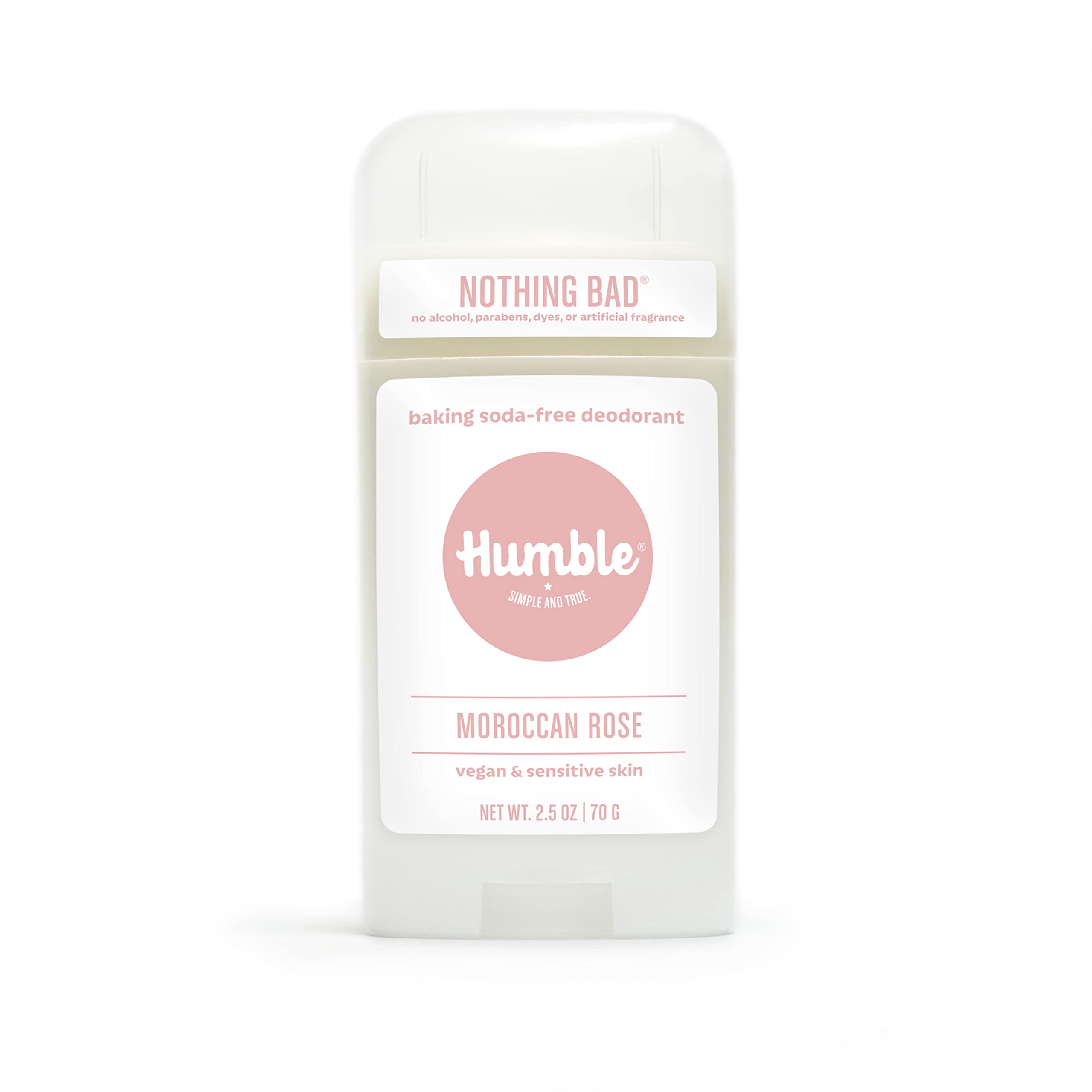 Desodorante Humble Brands sin aluminio en acción, control de olor diario.