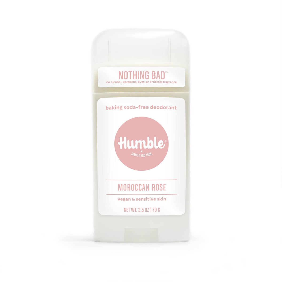 Desodorante Humble Brands sin aluminio en acción, control de olor diario.