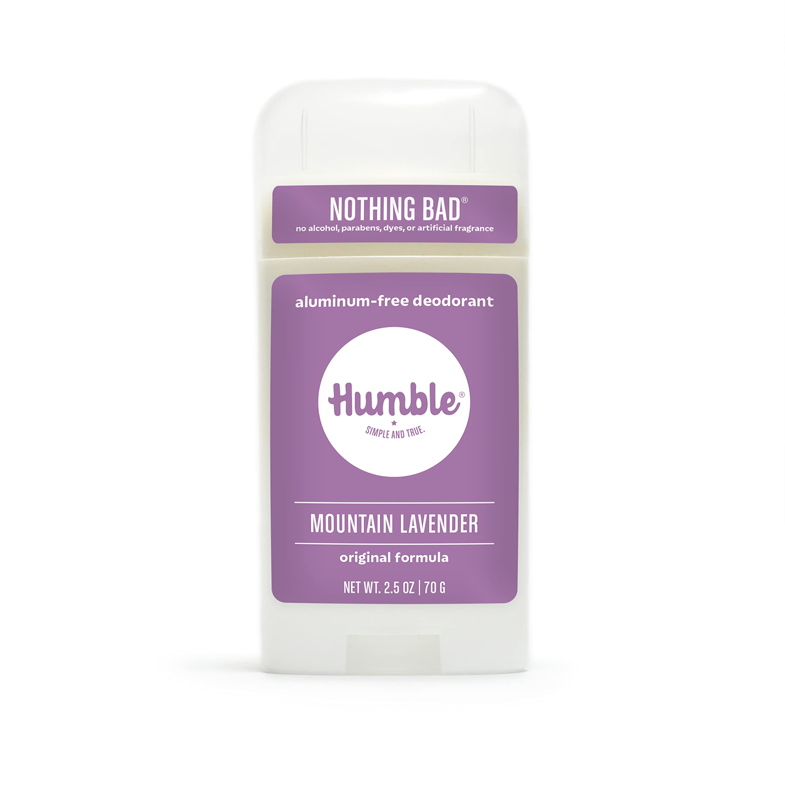 Desodorante Humble Original Fórmula libre de aluminio, aroma limpio y duradero.