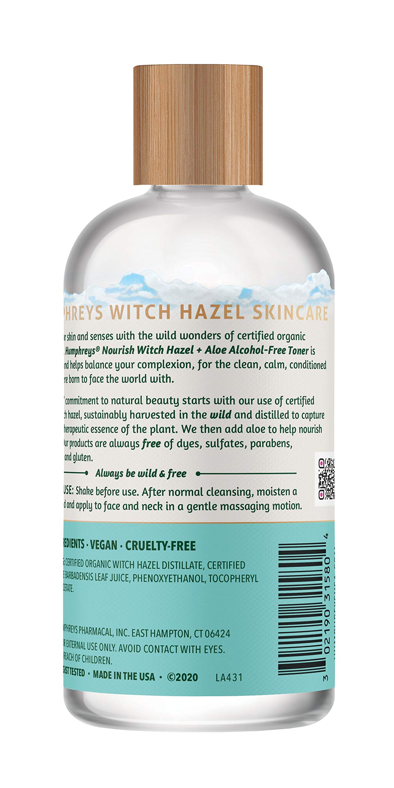 Tónico Humphreys en botella de vidrio 236 ml, claridad y pureza.