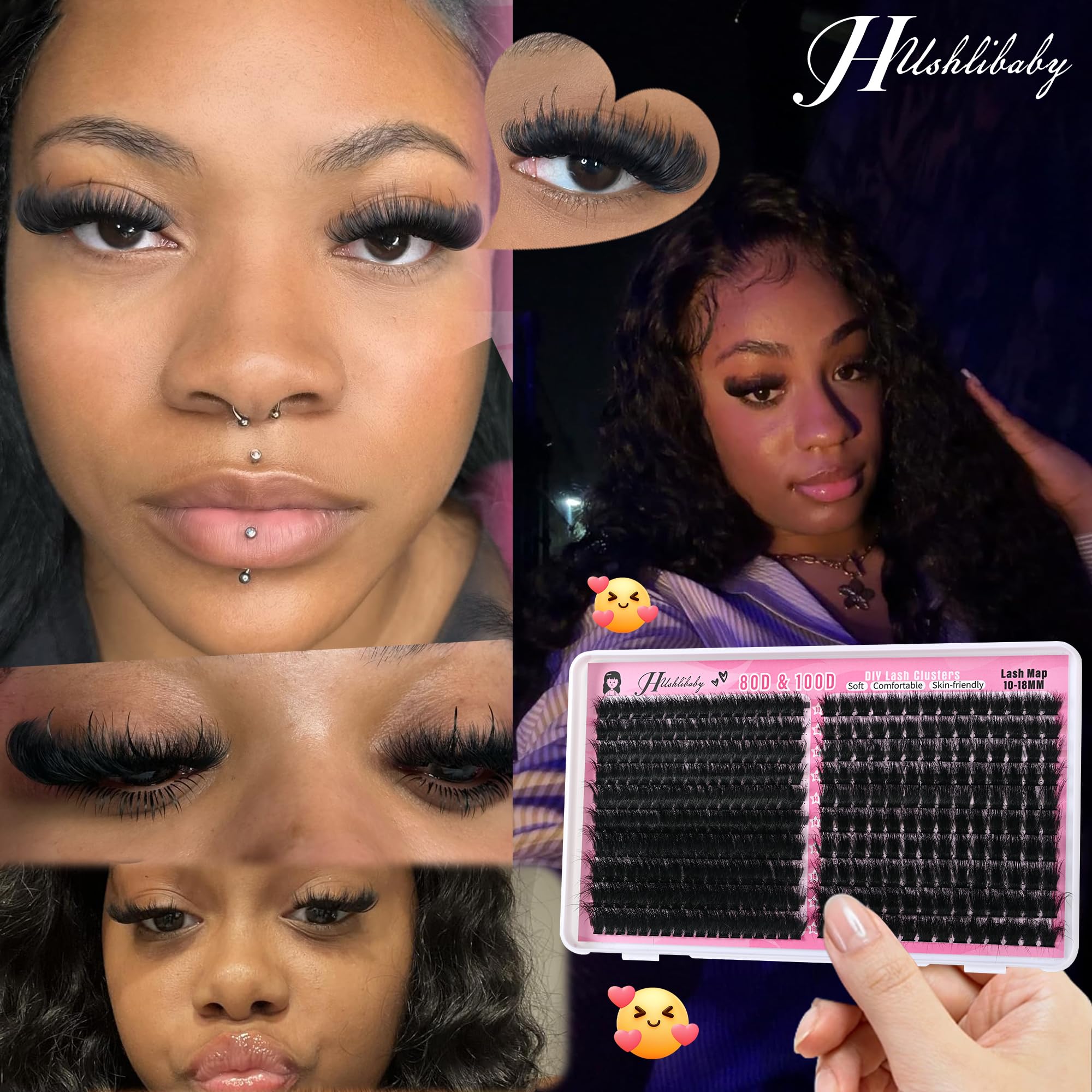 Acabado mate negro de Hushlibaby que combina con pestañas naturales